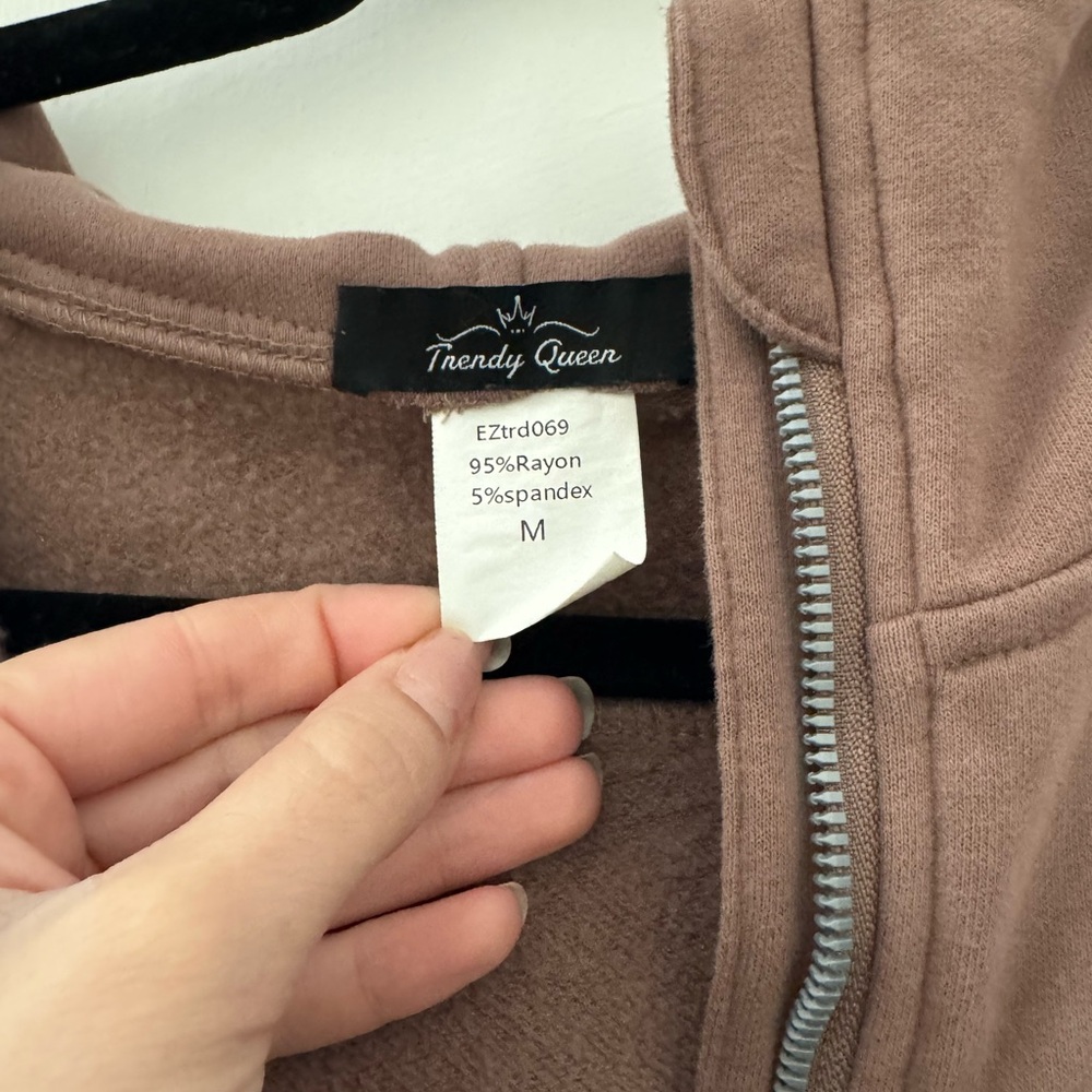 Brown Half-Zip Hoodie - Picture 2 of 2